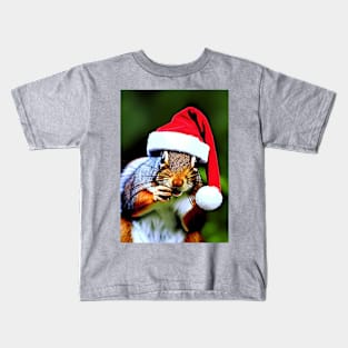 CUTE CHRISTMAS HAT SQUIRREL Kids T-Shirt